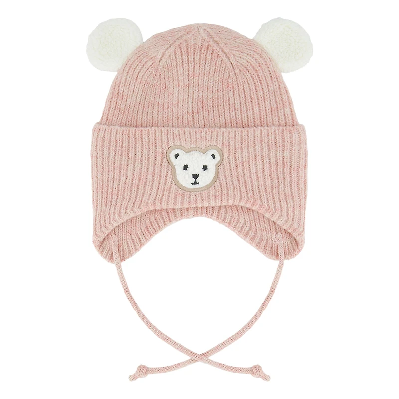 Bear Pink Knit Hat 3-36m