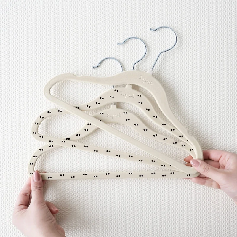 Velvet Hanger Dot Beige (15)