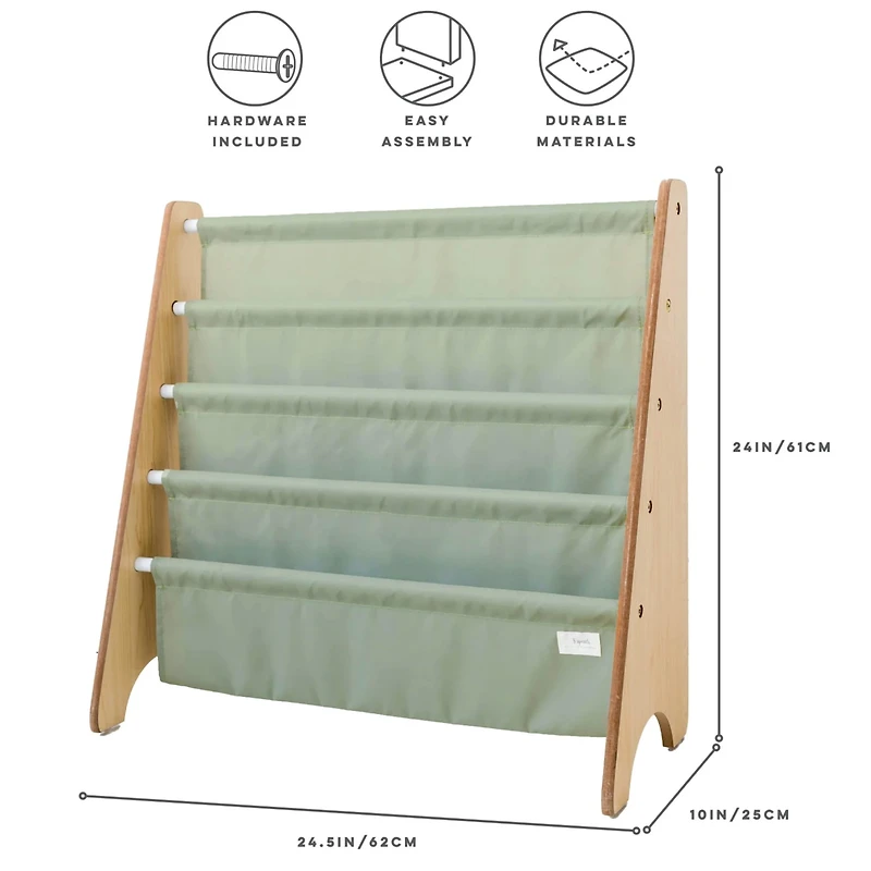 Recycled Fabric Book Rack - Green