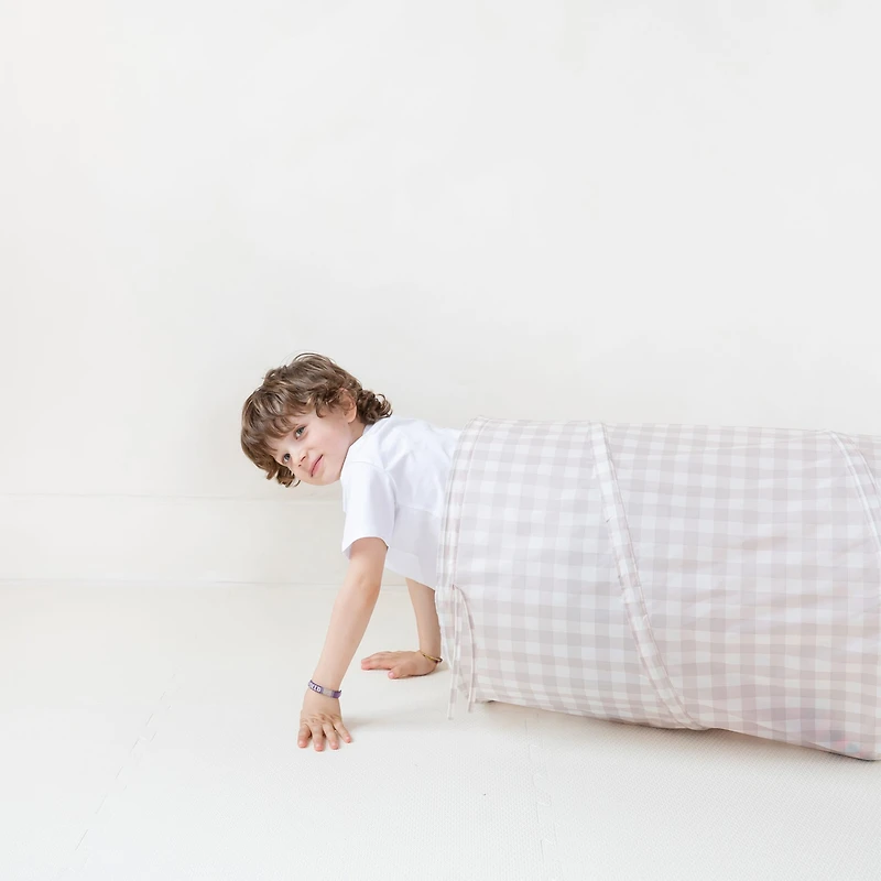 Recycled Fabric Play Tunnel - Gingham