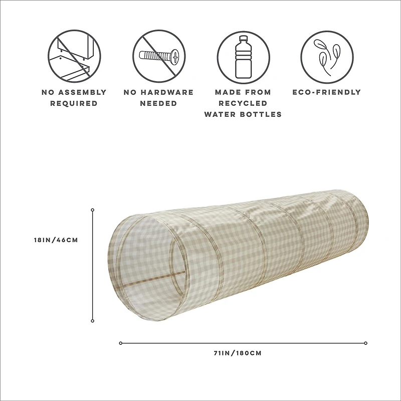 Recycled Fabric Play Tunnel - Gingham