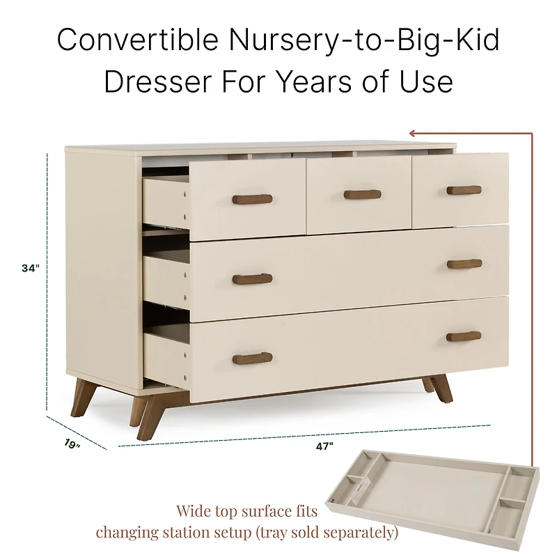 5 Drawers Dresser Chest - Almont Walnut