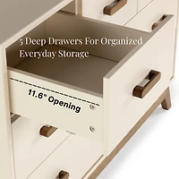 5 Drawers Dresser Chest - Almont Walnut