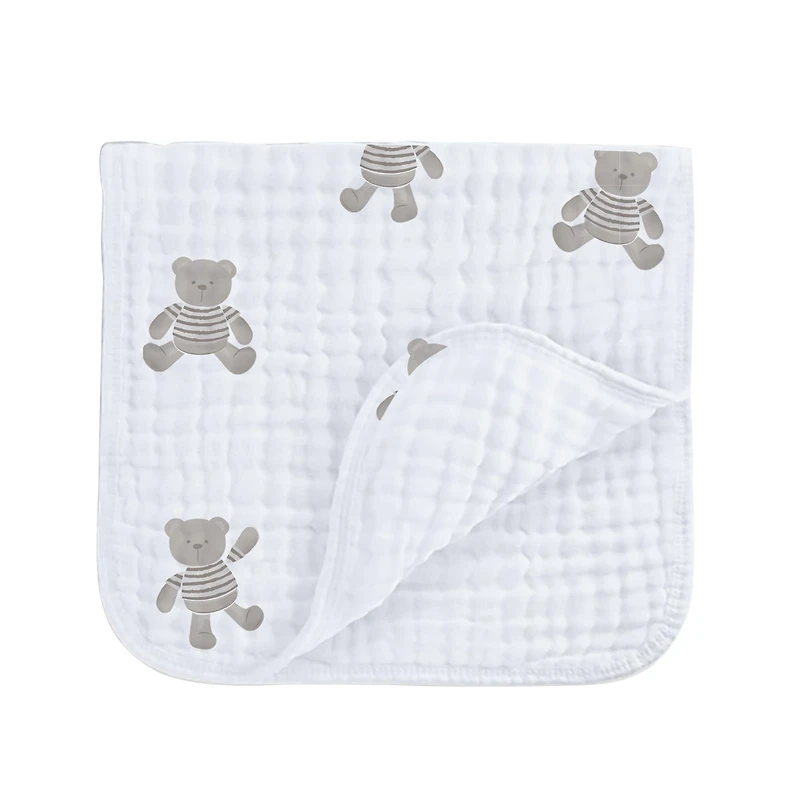 Muslin Burp Cloth 3-pack - Bear