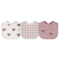 Teddy-3pk Muslin Milk Bibs