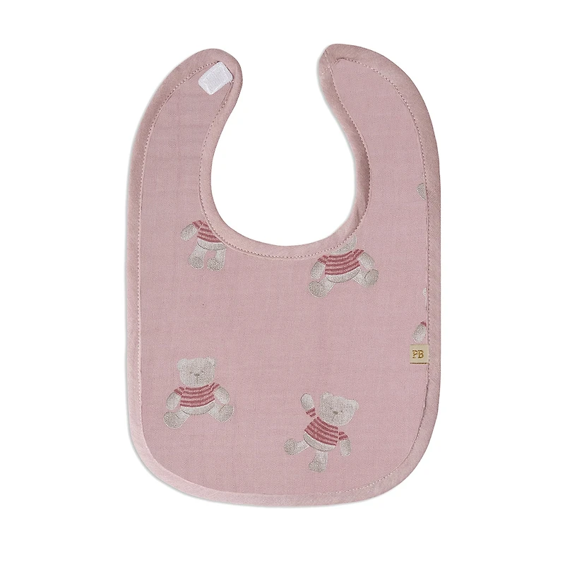 Teddy-3pk Muslin Milk Bibs