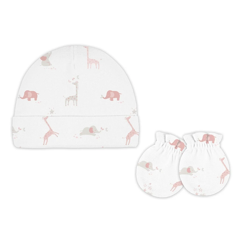6pk Jersey Hat&Mittens Rose