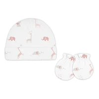 6pk Jersey Hat&Mittens Rose