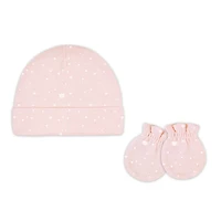 6pk Jersey Hat&Mittens Rose