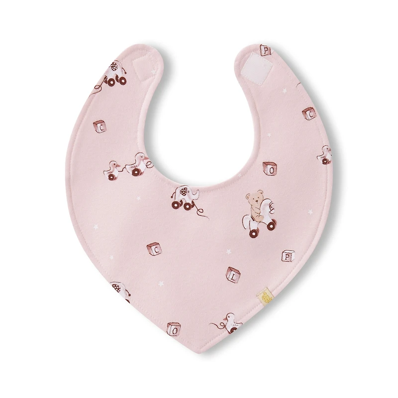 Bavoirs(3)+ Jouet de dentition - Ours Rosé