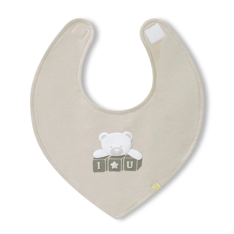 Bibs (3) + Cuddly Plush - Beige Teddy
