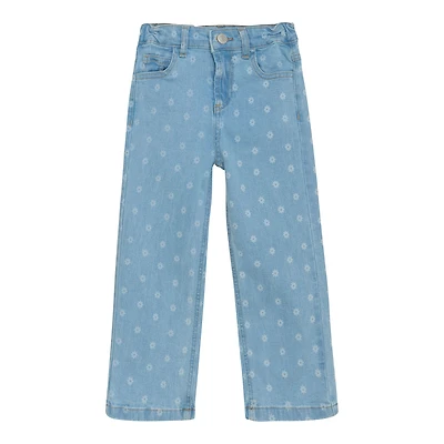 Jeans Denim Fleurs 3-8ans