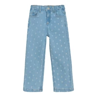 Jeans Denim Fleurs 3-8ans
