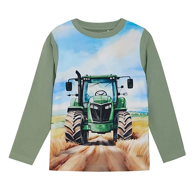 T-shirt Tracteur Vert 3-8ans