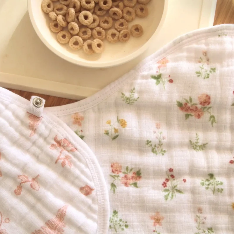 Essentials Cotton Muslin Burpy Bib - Country floral