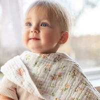 Essentials Cotton Muslin Burpy Bib - Country floral