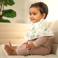 Cotton Muslin Burpy Bib - Butterfly Garden