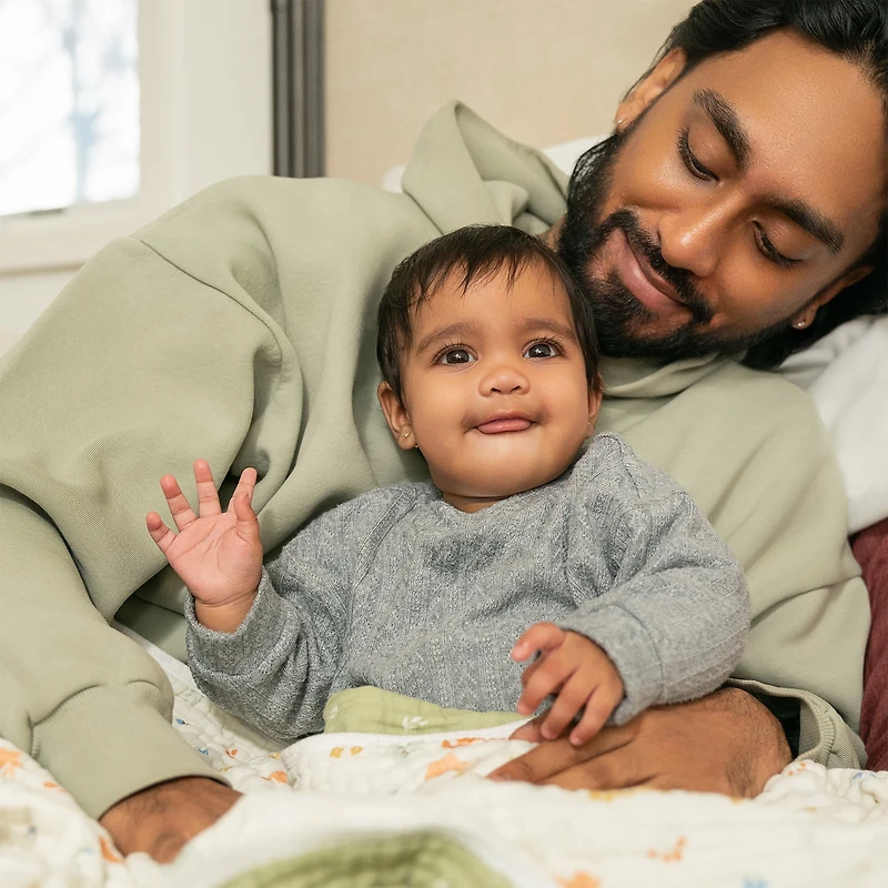 Couverture en Mousseline de Coton - Sage Woodland