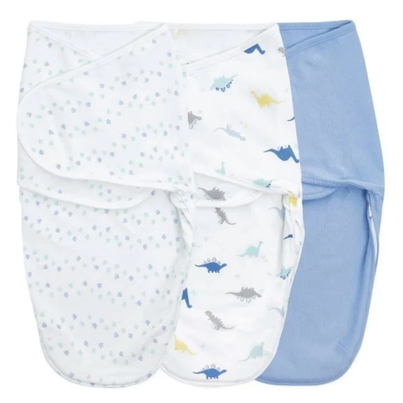 Minky Easy Swaddle Wrap (3) - Dino