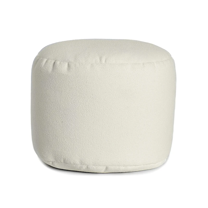 Pouf Repose-Pieds Rond - Blanc Nuage