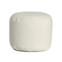 Pouf Repose-Pieds Rond - Blanc Nuage
