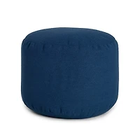 Pouf Repose-Pieds Rond - Bleu Océan