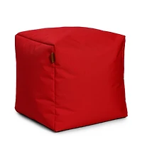 Square Ottoman and Footrest - Chili Red
