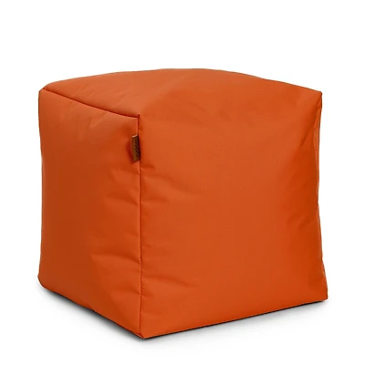 Square Ottoman and Footrest - Tangerine Orange