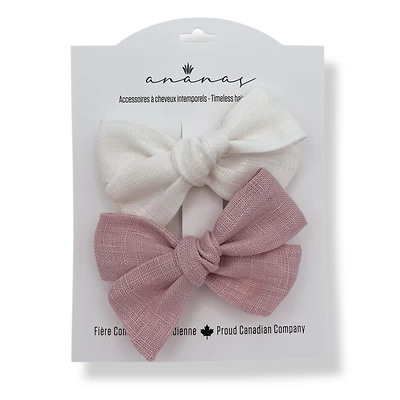 Linen Bow Clips (2