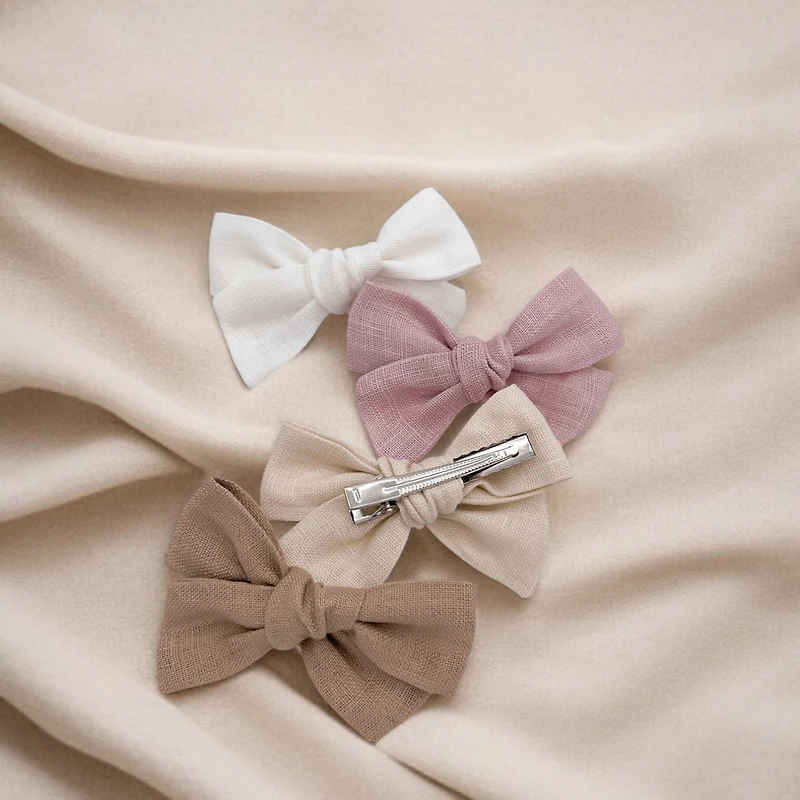 Linen Bow Clips (2