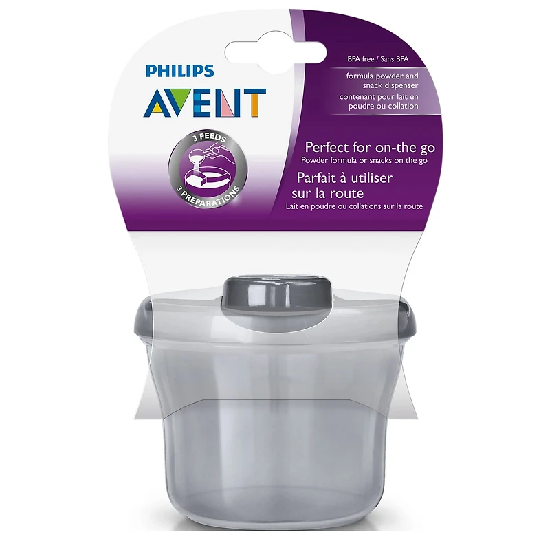 Powder Formula Dispenser + Snack Cup - Grey