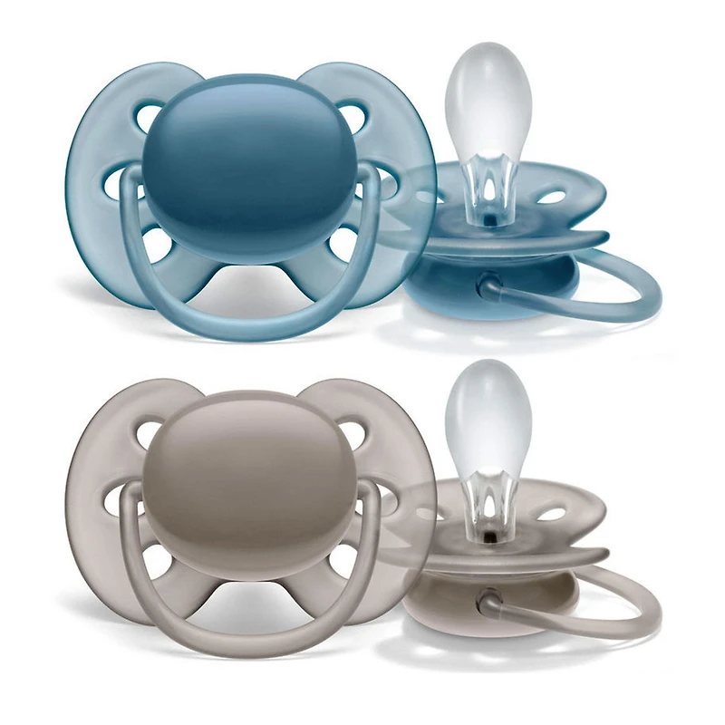 Orthodontic Pacifier 6-18m Ultra Doux Set of 2 - Blue