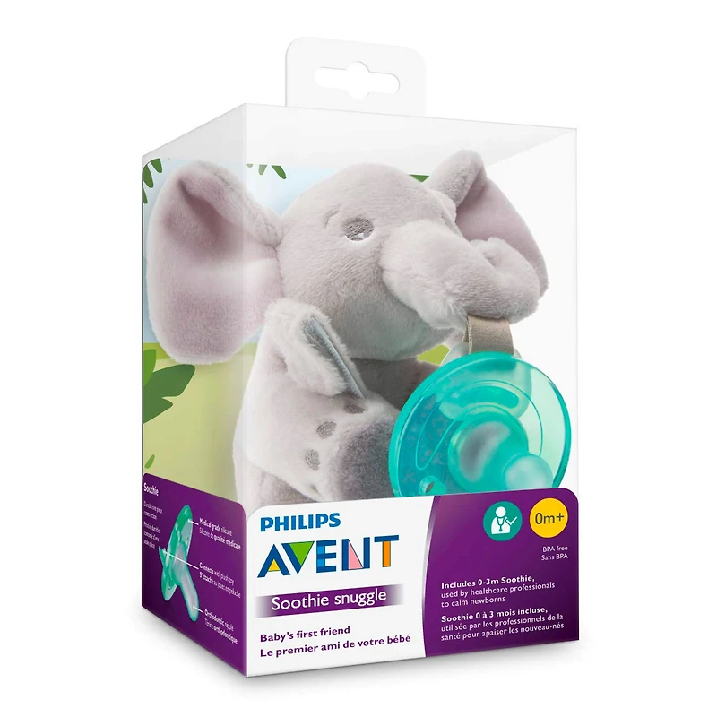 Soothie Snuggle Orthodontic Pacifier 0-6m - Elephant