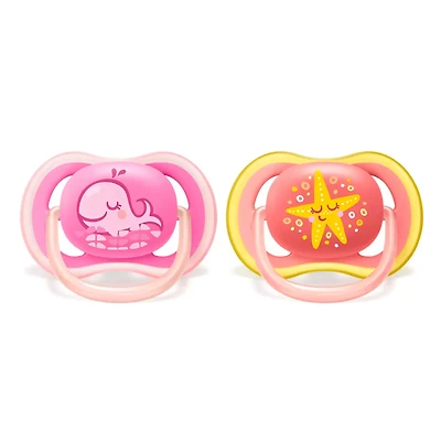 Orthodontic Pacifier 6-18m Ultra Air Set of 2 - Pink