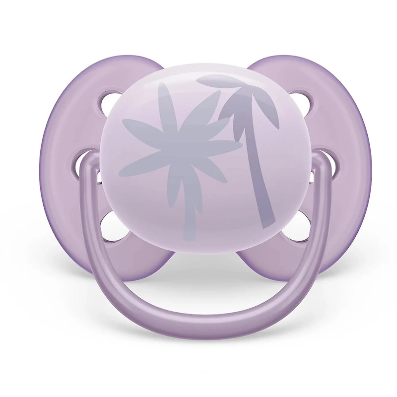 Suce Ultra Douce 0-6 mois Éléphant Litchi / Palmiers Lilas (2)