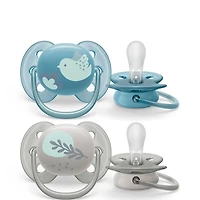 Ultra Soft Pacifier 6-18m Blue Dove / Silver Leaf 2-pack