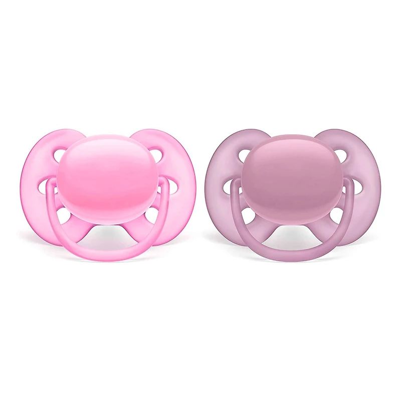 Suce Orthodontique 6-18m Ultra Doux Paquet de 2 - Rose