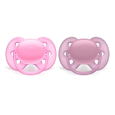 Suce Orthodontique 6-18m Ultra Doux Paquet de 2 - Rose