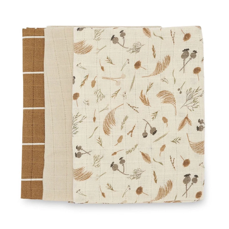 Organic Baby Muslin Blanket Set of 3