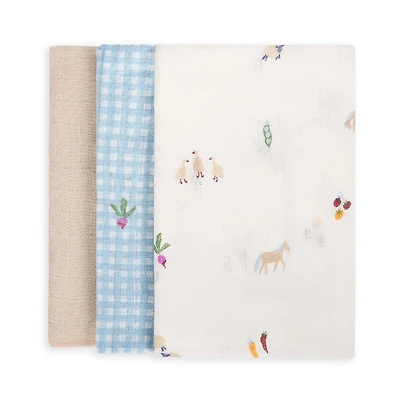 Organic Baby Muslin Blanket (3) - Farm