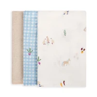 Organic Baby Muslin Blanket (3) - Farm