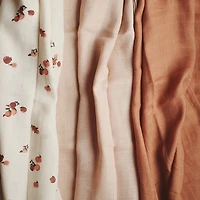 Organic Baby Muslin Blanket Set of 3 - Peaches