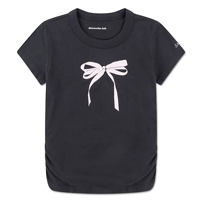 Pearl Bow Ruched T-shirt 5-18