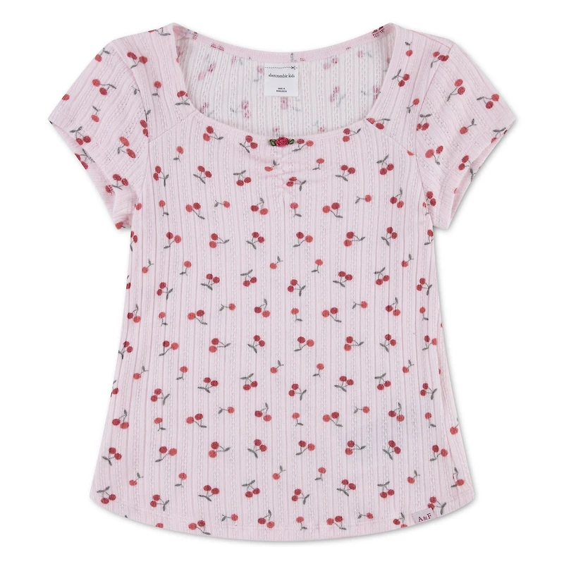 Rosette Pointelle T-shirt 5-18y