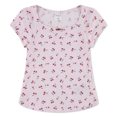 Rosette Pointelle T-shirt 5-18y