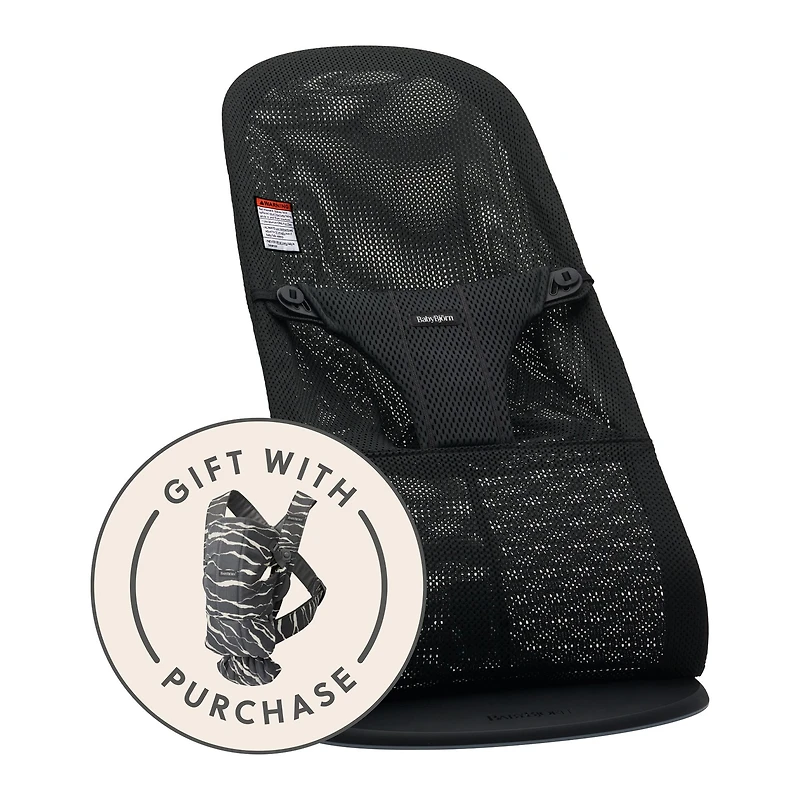 Bouncer Bliss Mesh Black + Baby Carrier Mini 