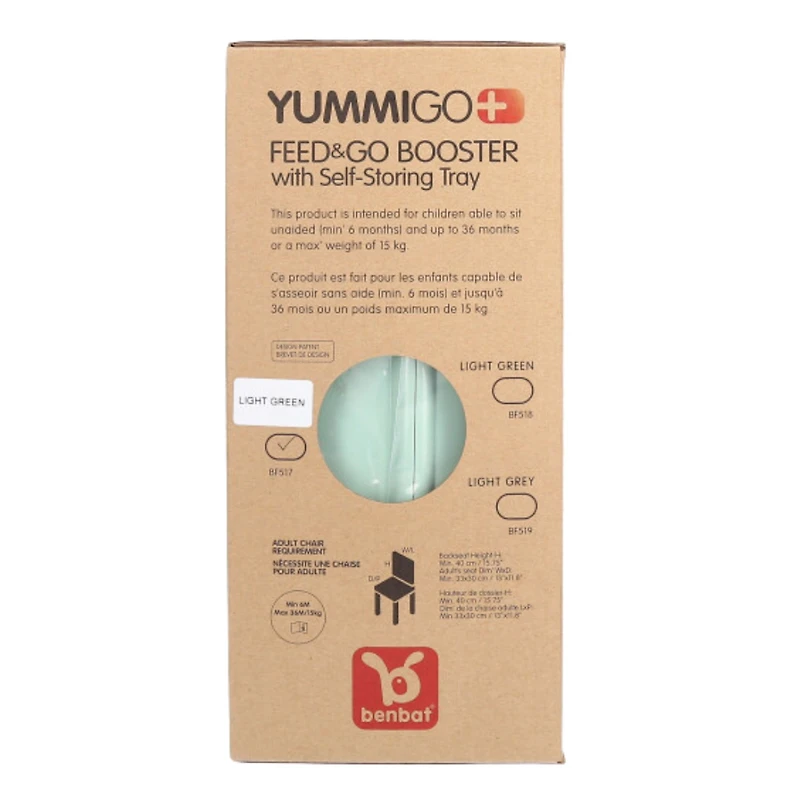 Siège rehausseur YummiGo+ Feed & Go – Vert Sauge