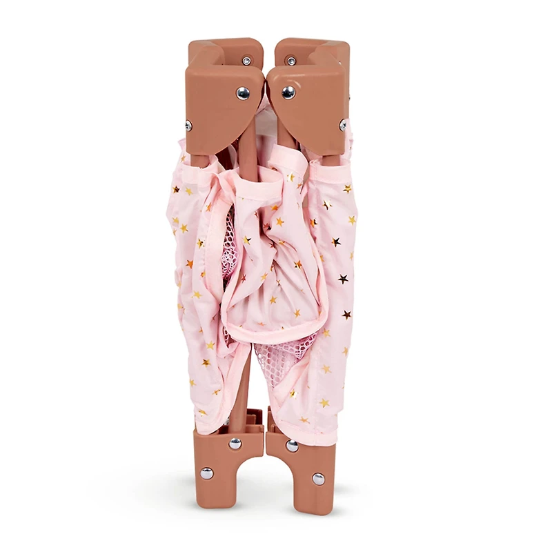 Folding Playpen for Baby Doll - Pink Stars