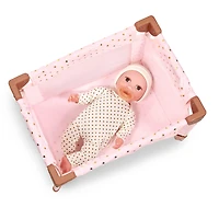 Folding Playpen for Baby Doll - Pink Stars