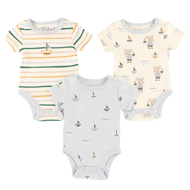 Sailor 3-Pack Bodysuits 0-30m
